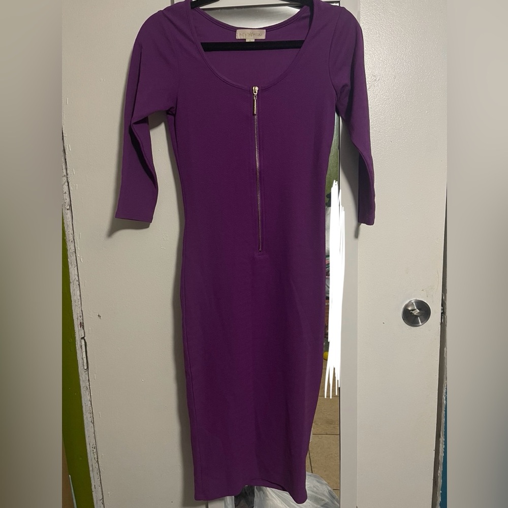 NICKI MINAJ crew half zipper bodycon dress